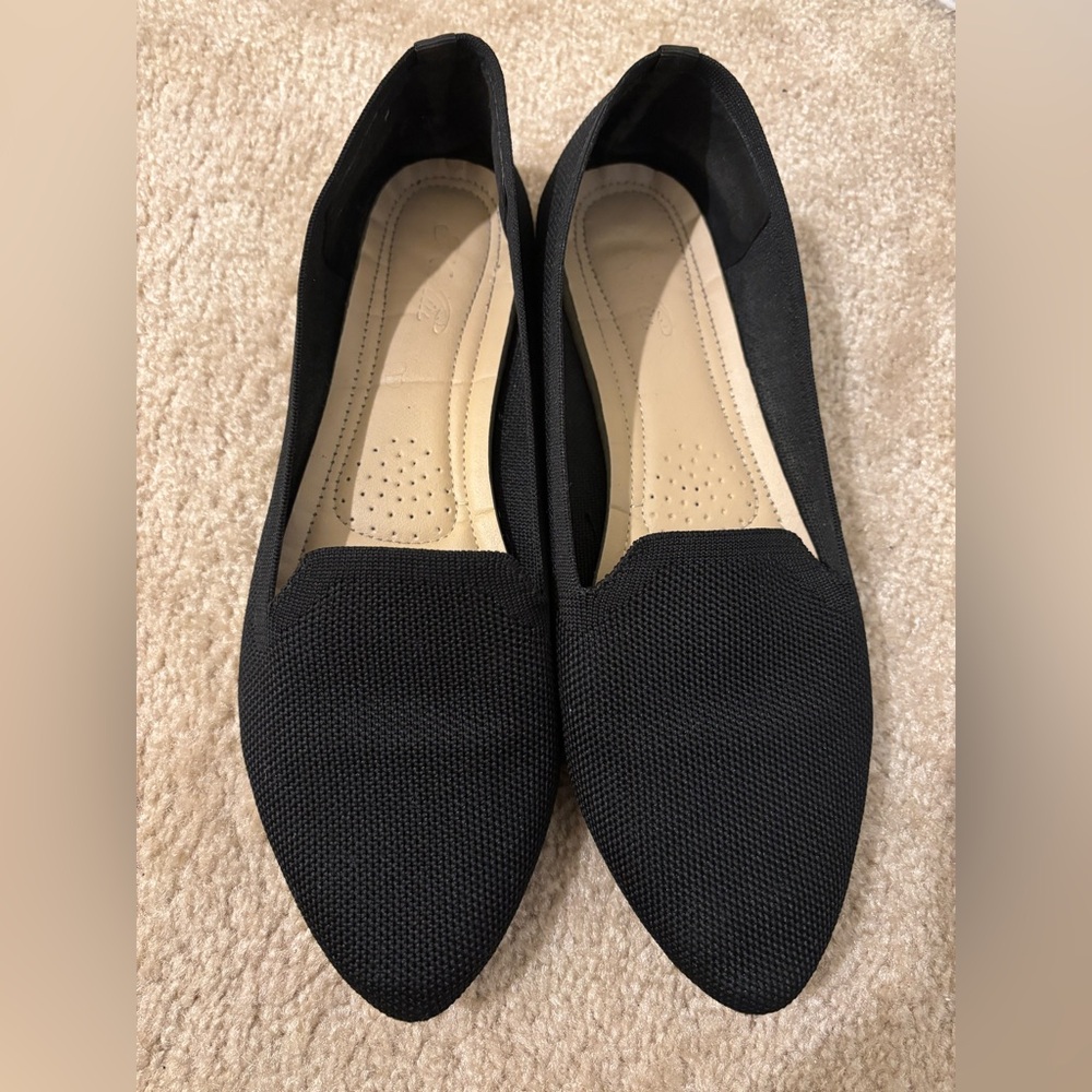 Katliu Women’s Flats Knit Comfort Pointed Toe Ballet Flats Shoes EUC Size 11